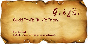 Györök Áron névjegykártya